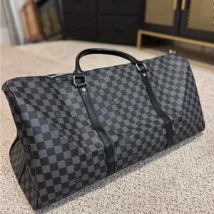 Louis Vuitton Keepall Bandouliere 45 Damier Graphite Canvas Travel Duffel Bag
